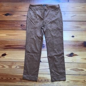 Loft Camel Faux Suede Tapered Leg Work Pants, NWT, 2